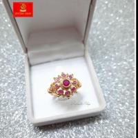 ราคา แหวนทองโบราณฝังพลอยทับทิม [งานจิวเวลรึ่แท้] (6936682739)