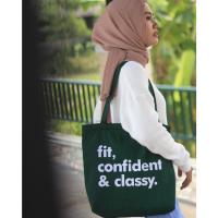 ราคา Mikayla SPNB Fit Classy Drill Tote Bag Zipper Tote Bag (43876801792)