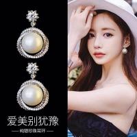 ราคา ต่างหูเพชรCZ ใส่ออกงาน ห้อยระย้า ต่างหูมุก พลอย CZ เรียบหรู สำหรับออกงาน (2127920696)