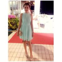 ราคา เดรสออกงานสีเขียวมิ้นท์ (851748261)