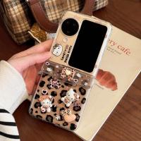 ราคา LUKEN เคสโทรศัพท์สําหรับ Samsung Galaxy Z Flip 7 6 5 4 3 OPPO ค้นหา N2 N3 พลิกน่ารัก 3D Kitty ปกหลังพร้อมโซ่สําหรับ Flip3 Flip4 Flip5 Flip6 Flip7 N2Flip N3 Flip (43755363037)