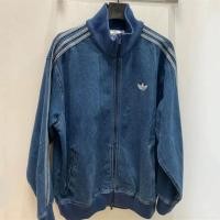 ราคา Adidas ปักโลโก้ Retro Stand-up Collar เสื้อแจ็คเก็ตยีนส์แฟชั่นเสื้อโค้ทลายทางลําลอง (40664909402)