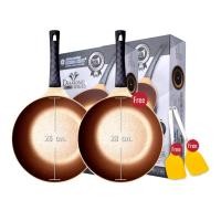 ราคา Korea king กระทะ โคเรียคิง รุ่นใหม่ สีทอง ขนาด 28 cm 2 ใบ แถมฟรี ตะหลิวซิลิโคน โคเรียคิง 2 อัน มูลค่า 1,800บาท (1608775002)