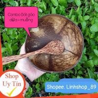 ราคา ชามกะลามะพร้าว+ช้อนไม้มะพร้าวทําจากกะลามะพร้าวธรรมชาติ100%/ไม้ในเบนทรี (43413502618)