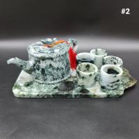 ราคา ชุดกาน้ำชาหยกแท้ พร้อมถ้วยหยก ถาดหยกแท้ ทรงกระบอกไม้ไผ่ #2 (10577567563)