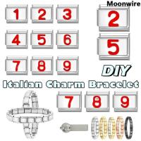 ราคา ใหม่สีแดงจํานวนอิตาเลี่ยน Charm สร้อยข้อมือ Fit 9 มม.สร้อยข้อมือสแตนเลส DIY เครื่องประดับทําอุปกรณ์เสริม Retro บุคลิกภาพโมดูลสร้อยข้อมืออุปกรณ์เสริม (29693563425)
