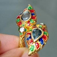 ราคา แหวนพัดยศคู่ลงยา ประดับพลอยไพลินและแบล็คสตาร์ (24474893474)