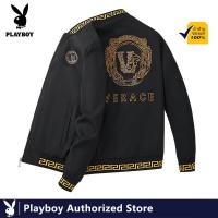 ราคา Playboy Mens Jacket Spring Letter Heavy เย็บปักถักร้อยผ้าฝ้ายแท้ส่วนบุคคลชุดเบสบอล (28176386154)