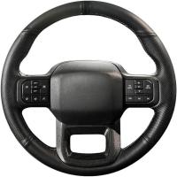 ราคา ฝาครอบพวงมาลัยหนัง Belinous, Hand-Stitch บนห่อ,พวงมาลัยเข้ากันได้กับ Ford 2021 2022 F-150 F150 XL/XLT (สีดํา) (41876931325)
