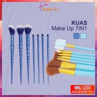 ราคา DO-K128 MakeUp Brush 7 in 1 Make Up Brush Set Mini Travel Free Pouch / Screw Model MakeUp Brush / Cosmetic Make Up Brush Set Package (43455810723)