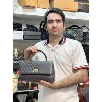ราคา Chanel coco handle medium Black caviar handle aged GHW (18576793259)