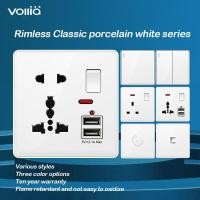 ราคา Vollia 1 2 3 4 Gang 1 2 Way wall Switches Off/on โคมไฟ 13amp outlet Socket for wall Modern power switch and outlet 3 Pin Plug Sockets with USB Universal Multi Socket for house (28383542961)