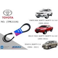 ราคา สายพานหน้าเครื่อง โตโยต้า TOYOTA Fortuner 2.5,3.0 ,Hilux Vigo 2.5,3.0 ,Innova (2.5 2004-11) [7PK1516] engine belt (22828272427)