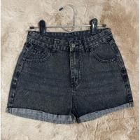 ราคา SHEIN กางเกงยีนส์ ขาสั้น สีดำฟอก (24018122317)