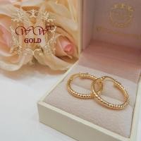 ราคา ต่างหูห่วงทองแท้18kลายวิบวับ (18411267205)