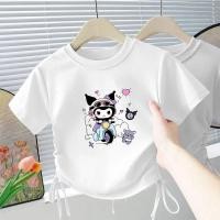 ราคา เสื้อเด็กผู้หญิง เสื้อยืดเด็กหญิง เสื้อผ้าสำเร็จรูปแขนสั้นสำหรับเด็กผู้หญิง ลายการ์ตูน ทำจากผ้าไหมน้ำแข็ง สบายเมื่อสวมใส่ (41858367274)