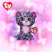 ราคา Ty Beanie boos, ตุ๊กตาแบรนด์ Ty ของแท้ ตุ๊กตาเสือน่ารัก ตาโต สีชมพู Tasha (Leopard) (6791503269)