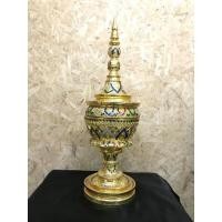 ราคา ผอบทรงสูง ผอบปิดทอง กล่องไม้ สีทอง พาน ผอบไม้ ผอบ ใส่พระธาตุ กล่องเครื่องประดับ ลงรักปิดทอง ขนาด 8 นิ้ว (6982885164)