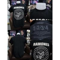 ราคา "ส่งฟรี"เสื้อยืดวินเทจสีดำลายวง Ramones (ไซส์M) (41721538481)