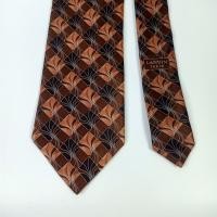 ราคา เนคไท มือสอง สีน้ำตาล Lanvin Paris Men's Silk Tie Brown Plaid Design Made in France (41022279922)
