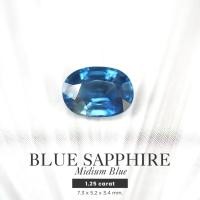 ราคา ไพลิน Blue Sapphire 1.25 กะรัต พลอยเเท้ ไพลินแท้ อัญมณีแท้ (43511875226)