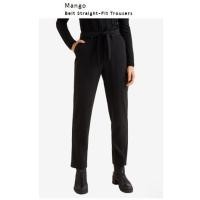 ราคา Mango BELT STRAIGHT-FIT TROUSERS แท้ พร้อมส่ง (2403528592)