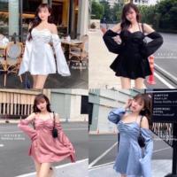 ราคา เดรสผ้าซาตินสีขาวต่อแขน (22249450347)