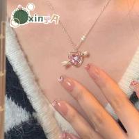 ราคา สร้อยคอเพชร รูปลูกศร หัวใจ สีชมพู เครื่องประดับ หรูหรา ของขวัญวันเกิดแฟน【XINYIA】 (18810275602)