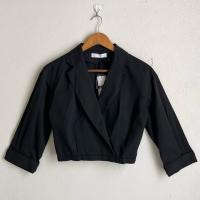 ราคา เสื้อสูทเบลเซอร์ผู้หญิง (blazer) สีดำ แขนสามส่วน แบรนด์ Cecil Mcbee แท้ Size S (43756627604)