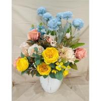 ราคา แจกันจัดสำเร็จสีสดใส ขนาดใหญ่ กระถางเซรามิคทรงกลม หน้าเดียว (19505799020)