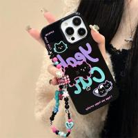 ราคา เคสโทรศัพท์มือถือนิ่ม ลายแมวดํา พร้อมสายคล้อง สําหรับ iPhone 15 14 13 12 11 Pro Max X Xr Xs Max 7 8 Plus SE2020 (43875417299)