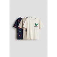 ราคา H&M(เอชแอนด์เอ็ม) ชุดเสื้อยืดพิมพ์ลาย 3 ตัว Boys 3-pack printed T-shirts 1250870_6 (28342878728)