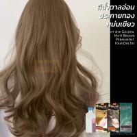 ราคา ครีมเปลี่ยนสีผม สีน้ำตาลหม่นประกายทองเหลือบเขียว สีผมสีชานม Milk Tea Brown สีผมสีน้ำตาลหม่น สีผมสีน้ำตาลอ่อนหม่น สีน้ำตา (20331263249)