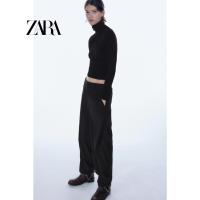 ราคา ZARA ลดราคา สเวตเตอร์แขนยาวคอลเลคชั่นฤดูใบไม้ผลิสำหรับผู้หญิง สไตล์พอดีตัว ปกยืนสีดำ (47600163818)