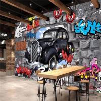 ราคา สไตล์ยุโรปย้อนยุครถรถจักรยานยนต์ผนังสติ๊กเกอร์กระดาษร้านอาหารคลับเคทีวีบาร์ตกแต่งอุตสาหกรรม3งวอลล์เปเปอร์กาวในตัวภาพจิตรกรรมฝาผนัง (29035358596)