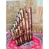 ราคา อังกะลุงเกรดอย่างดี เกรดประกวด ไผ่ลายธรรมชาติ ราง-เสาไม้จริง ชุด 7 คู่เสียง 14 ตัว (23341222863)