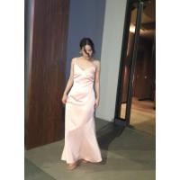 ราคา ชุดตัวอย่าง เดรสคอวี (สี pink gold) ตัดต่อชายกระโปรงทรงย้วย แถมผ้าพันคอซาติน (24812700940)