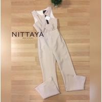 ราคา จั้มสูทขายาว ป้าย nittaya sz.m ผ้าดีเว่อร์ เก็บทรงสวย (15918781878)
