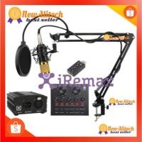 ราคา BM800 V8 พร้อมอุปกรณ์ห้องอัดครบเซ็ต ไมค์อัดเสียง, ขาตั้งไมค์, Mic Pop Filter, Phantom 48V, USB Sound V8 Card สาย XLR (2743719130)