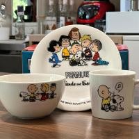 ราคา Snoopy Snoopy Seramic Tableware ชุดหนึ่งคนแก้วข้าวโบวล์โบว (29488168956)