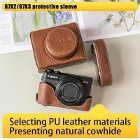 ราคา new luxury handwork Camera PU leather Bag Body BOX Case For canon G7X2 G7X3 G7X Mark ii iii Protective sleeve shell (25288921437)