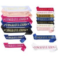 ราคา (ส่งจากไทย)สายสะพาย Congratulation ผ้าซาติน แบบสวม สายสะพายรับปริญญา สายสะพายปัจฉิม (25716335859)