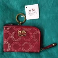 ราคา Coach กระเป๋าเงิน ใบเล็ก ห้อยได้ สีแดง ของแท้ ของใหม่ (22433446333)