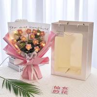 ราคา ทอมือโครเชต์ดอกไม้พิธีการดอกไม้ช่อดอกไม้ชุดดอกไม้วันผู้หญิงของขวัญวันแม่ (22728363160)