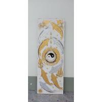 ราคา ภาพวาดปลาคาร์ฟ8ตัวปิดทองคำเปลว/เงินเปลวพื้นสีขาวขนาด35×100cm (8546136094)