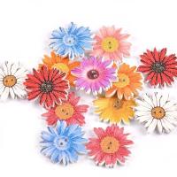 ราคา 20ชิ้น/เซ็ต25มิลลิเมตรที่มีสีสันเดซี่พิมพ์ตกแต่งปุ่มไม้สําหรับเด็กเสื้อผ้าผ้าพันคอเย็บอุปกรณ์ตัดเย็บเสื้อผ้า (28291703470)
