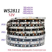 ราคา สายไฟ Led WS2811 DC12V RGB 5050 SMD 30 48 60 ดวง 1 IC ควบคุม 3 ดวง กันน้ํา IP65 IP67 สีขาว ดํา 5 เมตร ต่อม้วน (16385498022)