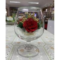 ราคา ดอกไม้สดในโหลแก้วทรงแก้วไวท์(ดอกไม้สดถูกสตาปไว้)อยู่ได้นาน3-5ปี ขนาดวัดรอบล่าง27cm. รอบบน22cm. สูง12cm. (17182939189)