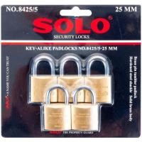 ราคา กุญแจล็อค แม่กุญแจ กุญแจคล้อง กุญแจ กุญแจ KA SOLO 8425 25MM PB 5ตัว/ชุด (25922252406)