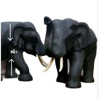 ราคา ช้างไม้สักแกะสลักลายหนัง8นิ้ว(ราคา/2ตัว) ช้างไม้แกะสลัก ช้างคู่เสริมบารมีteak elephant/2p. (25681765458)